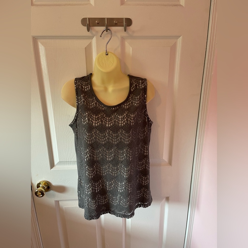 Christopher & Banks Lace Cotton Tank